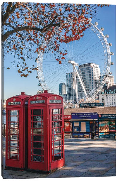 London Eye View Canvas Art Print - Ferris Wheels