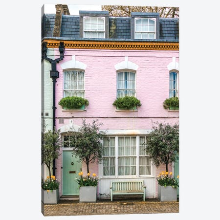 Pink House In London Canvas Print #UBT114} by The Urbanteller Canvas Wall Art