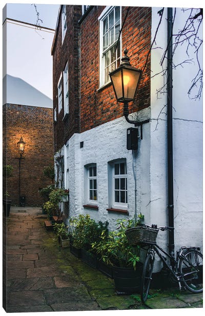 Hampstead Alley With Bicycle Canvas Art Print - The Urbanteller