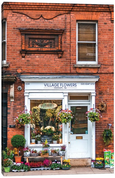 Village Flowers - London Canvas Art Print - The Urbanteller
