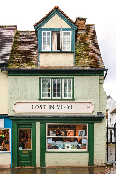 Lost In Vinyl - Cambridge by The Urbanteller framed canvas print