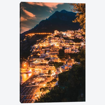 Positano At Night Canvas Print #UBT5} by The Urbanteller Canvas Wall Art