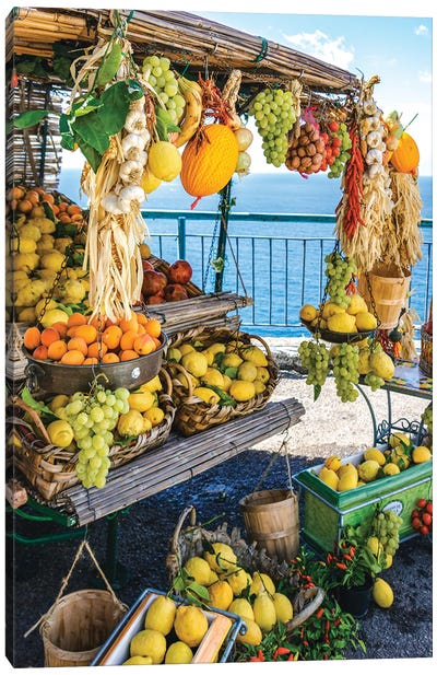 Lemons - Positano Canvas Art Print - Amalfi Coast Art
