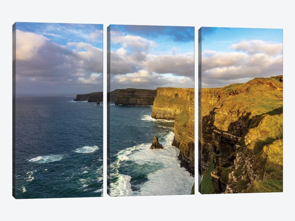 The Cliffs Of Moher In County Clare, Ireland by Chuck Haney 3-piece Canvas Artwork