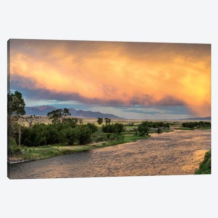 Stormy Sunset Over Madison River, Montana, USA Canvas Print #UCK10} by Chuck Haney Canvas Print
