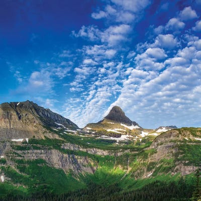 Heavy Runner And Reynolds Mountains, Glacier National Park, Montana, USA by Chuck Haney framed canvas print