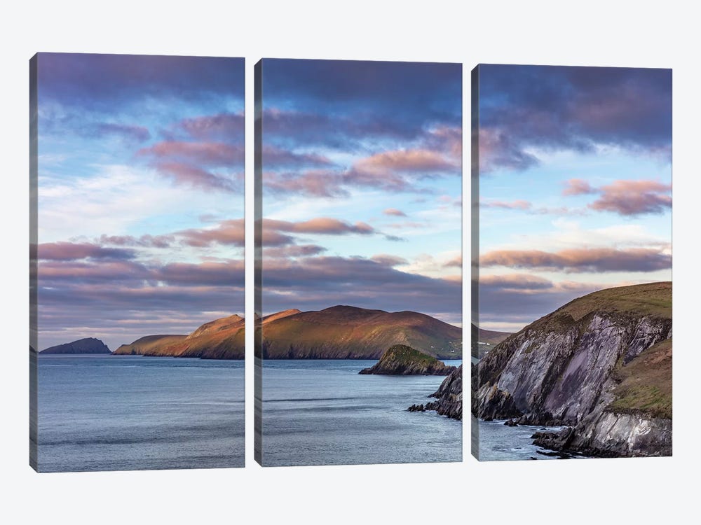 View Of The Blasket Islands From Dunmore Head The Westernmost Point Of Europe On The Dingle Peninsula, Ireland by Chuck Haney 3-piece Canvas Print