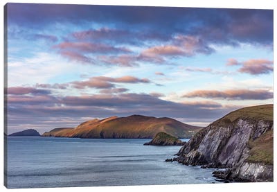 View Of The Blasket Islands From Dunmore Head The Westernmost Point Of Europe On The Dingle Peninsula, Ireland Canvas Art Print - Chuck Haney