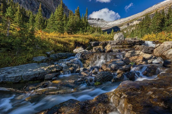 Montana: Lunch Creek With Pollock Mountain In Glacier National Park, Montana, USA by Chuck Haney