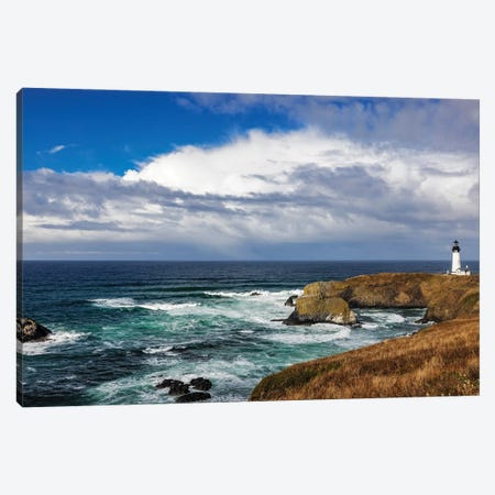 Yaquina Head Lighthouse In Newport, Oregon, USA Canvas Print #UCK118} by Chuck Haney Canvas Wall Art