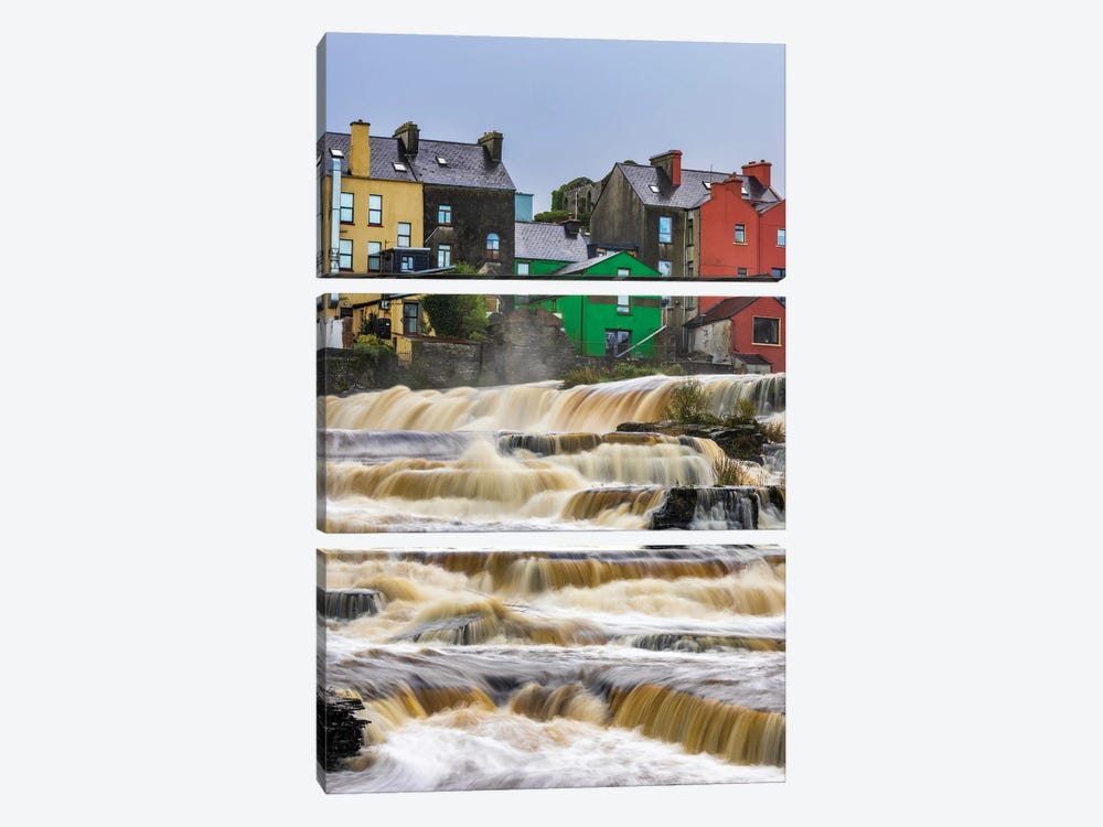 Ennistymon Falls On The Cullenagh River In Ennistymon, Ireland by Chuck Haney 3-piece Canvas Artwork