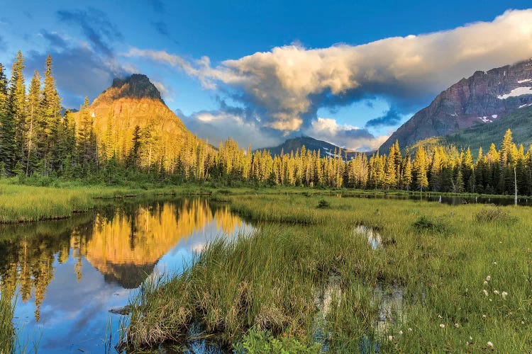 Sinopah Mountain And Its Reflection, Two Medicine, Glacier National Park, Montana, USA