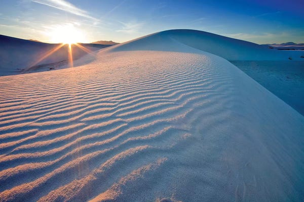 Zen Décor: Rippled Dunes At Sunset, White Sands National Monument, Tularosa Basin, New Mexico, USA by Chuck Haney