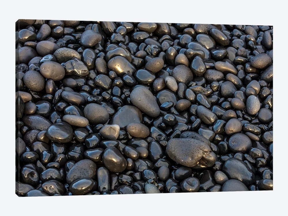 Black pebbles on the beach, Snaefellsnes Peninsula, Iceland by Chuck Haney 1-piece Canvas Artwork
