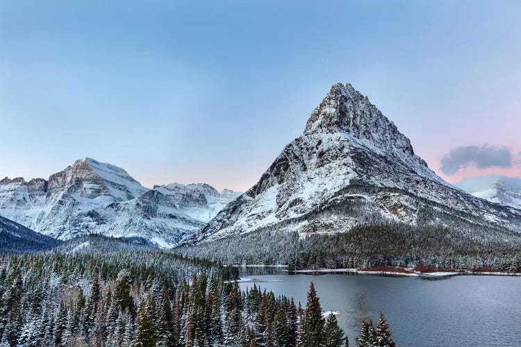 Grinnell Point and Mount Gould over Swift current Lake, Glacier National Park, Montana, USA