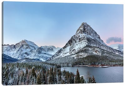 Grinnell Point and Mount Gould over Swift current Lake, Glacier National Park, Montana, USA Canvas Art Print - Montana