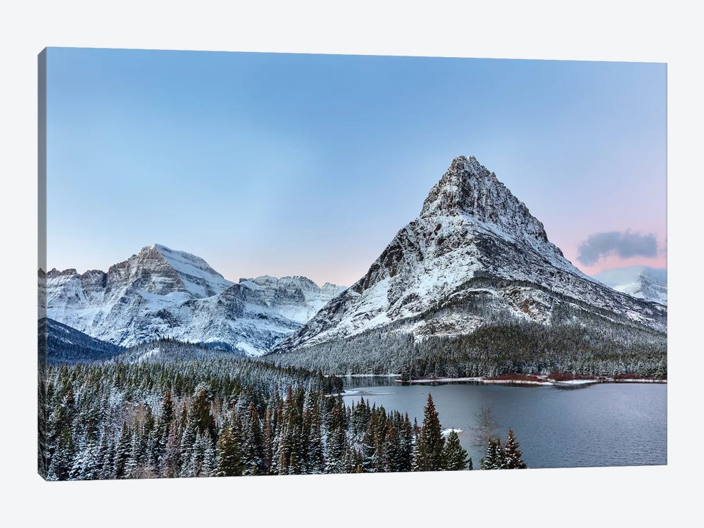 Grinnell Point and Mount Gould over Swift current Lake, Glacier National Park, Montana, USA by Chuck Haney 1-piece Canvas Print