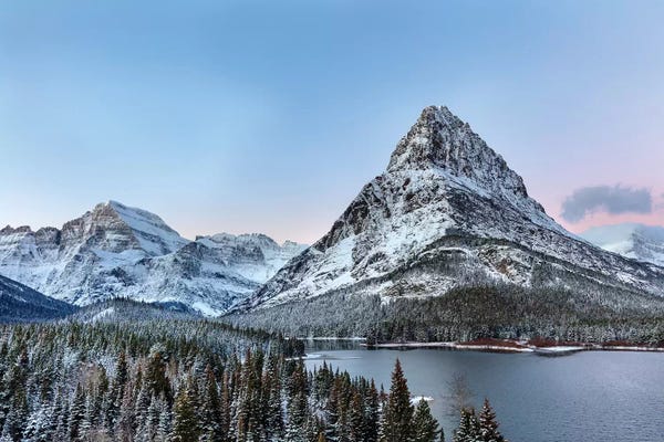 Montana: Grinnell Point and Mount Gould over Swift current Lake, Glacier National Park, Montana, USA by Chuck Haney