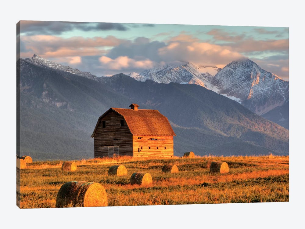Dupuis Barn With Mission Range In The Background, Ronan, Lake County, Montana, USA by Chuck Haney 1-piece Art Print
