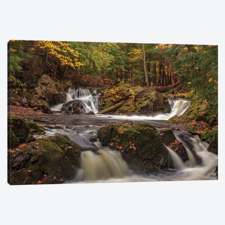 Rapids and autumn leaves along the Little Carp River in Porcupine Mountains Wilderness State Park Canvas Print #UCK71} by Chuck Haney Canvas Print