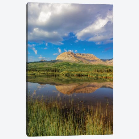 Sofa Mountain reflects into beaver pond in Waterton Lakes National Park, Alberta, Canada Canvas Print #UCK76} by Chuck Haney Canvas Artwork