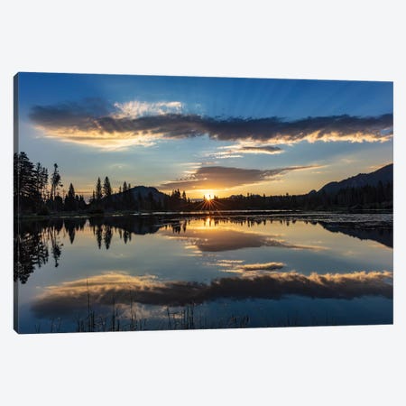 Sunrise clouds reflecting into Sprague Lake in Rocky Mountain National Park, Colorado, USA Canvas Print #UCK83} by Chuck Haney Canvas Artwork
