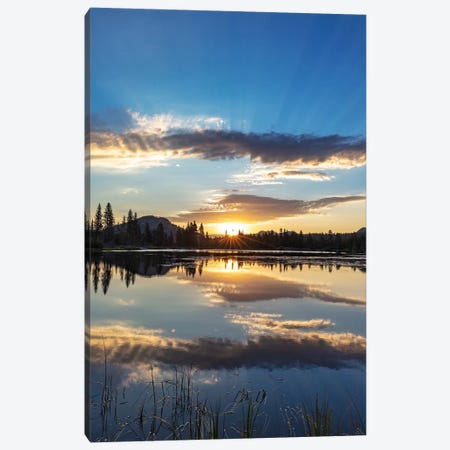 Sunrise clouds reflecting into Sprague Lake in Rocky Mountain National Park, Colorado, USA Canvas Print #UCK84} by Chuck Haney Canvas Print