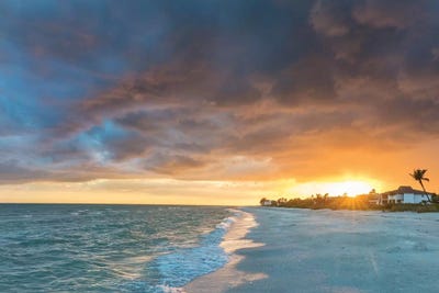 Sunset clouds over the Gulf of Mexico on Sanibel Island in Florida, USA by Chuck Haney art print