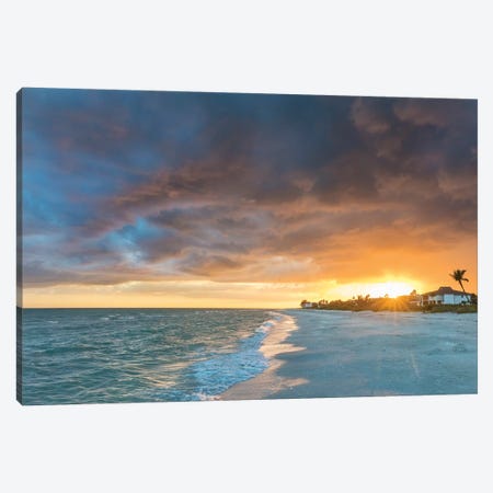 Sunset clouds over the Gulf of Mexico on Sanibel Island in Florida, USA Canvas Print #UCK85} by Chuck Haney Canvas Print