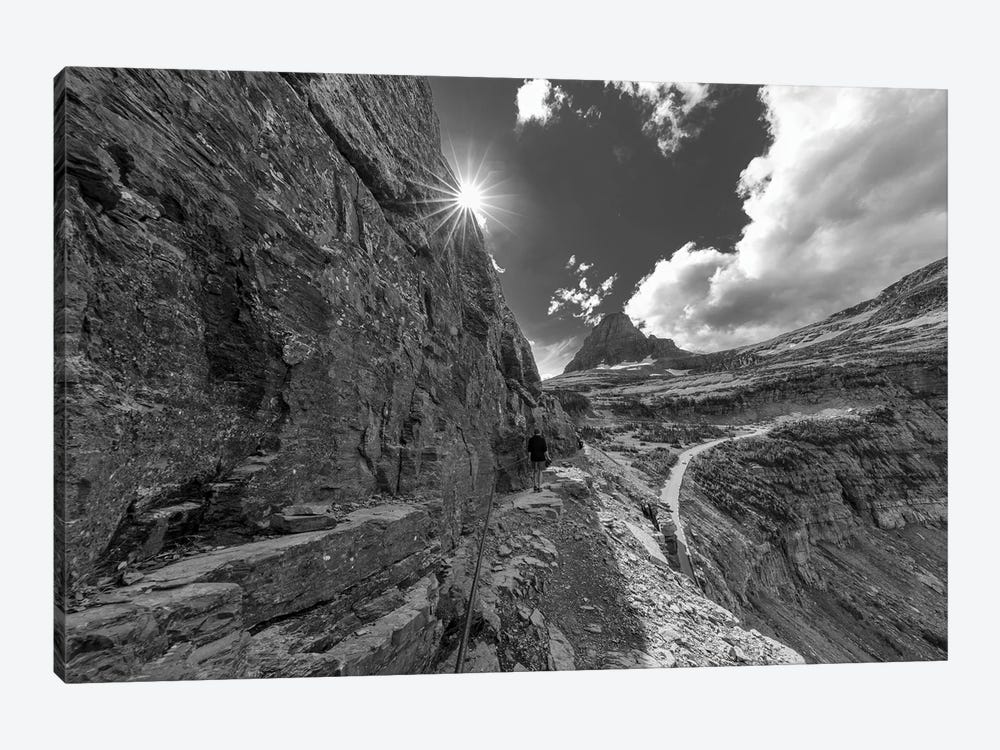 The Narrow section of the Highline Trail above Going to the Sun Road in Glacier NP, Montana by Chuck Haney 1-piece Canvas Wall Art
