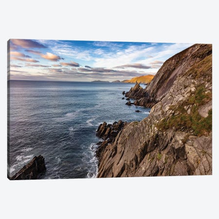 View of the Blasket Islands from Dunmore Head on the Dingle Peninsula, Ireland Canvas Print #UCK93} by Chuck Haney Canvas Art Print