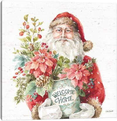 Our Christmas Story II On Birch Canvas Art Print - Santa Claus Art