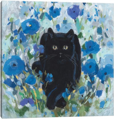 Blueming XIII Canvas Art Print - Black Cat Art