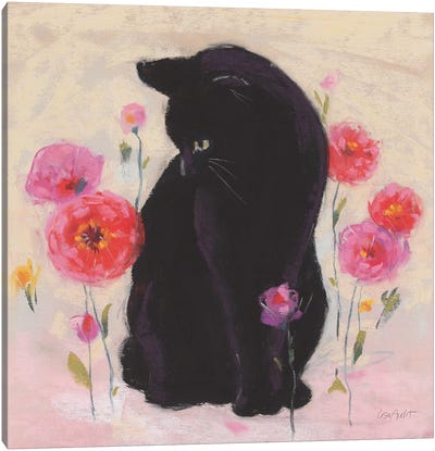 Nina the Cat I Canvas Art Print - Black Cat Art