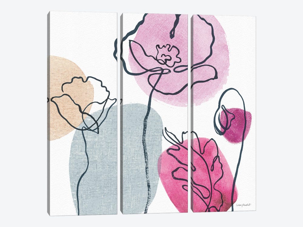 Think Pink IIA by Lisa Audit 3-piece Canvas Print