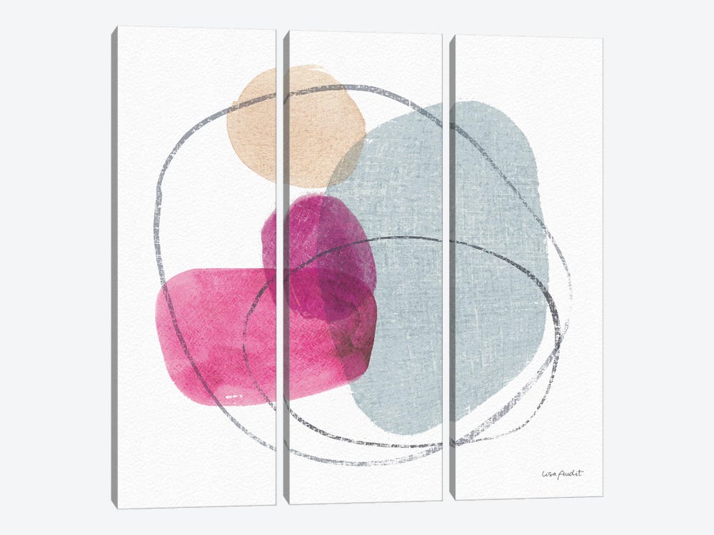 Think Pink VIIIA by Lisa Audit 3-piece Canvas Print
