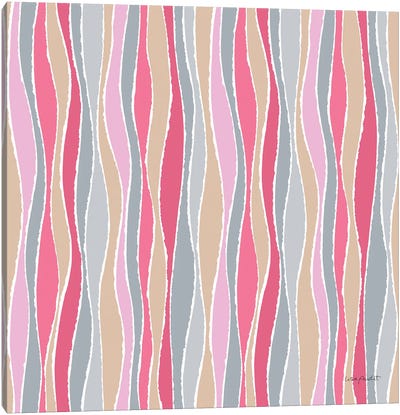 Think Pink XVIA Canvas Art Print - Stripe Patterns
