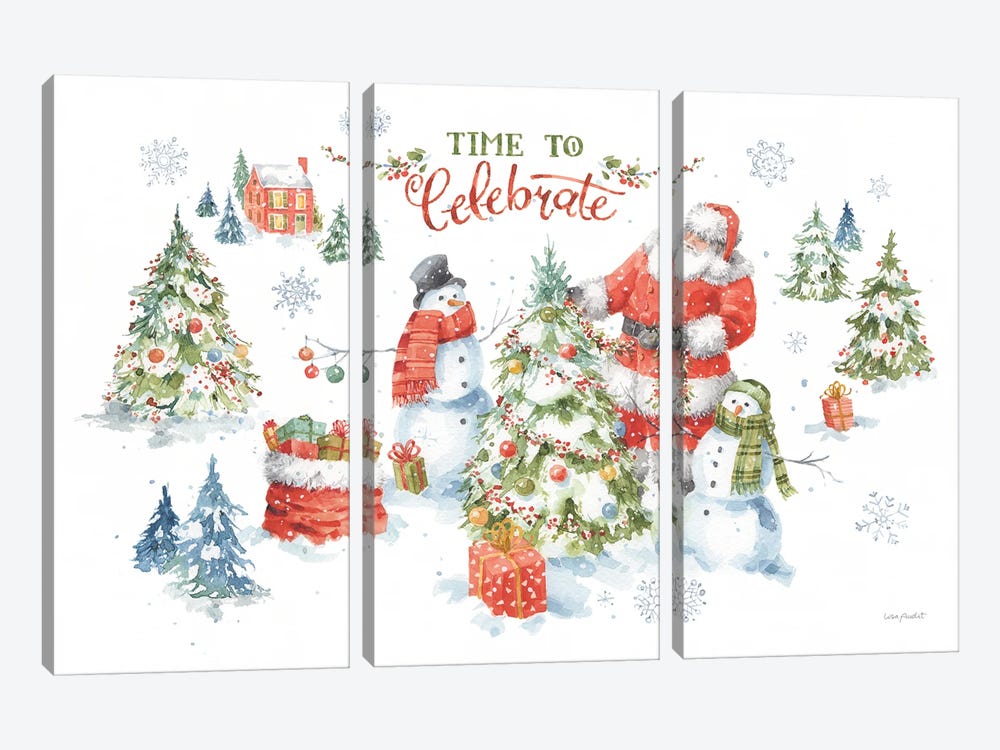 Welcoming Santa I by Lisa Audit 3-piece Canvas Art