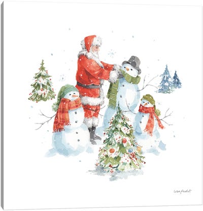 Welcoming Santa VI Canvas Art Print - Christmas Trees & Wreath Art