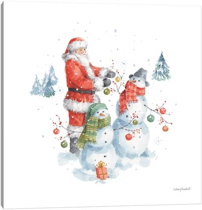 Welcoming Santa VII Canvas Art Print - Snowman Art