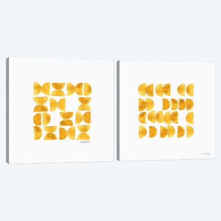 Happy Yellow Diptych Canvas Print Set #UDI2HSET002} by Lisa Audit Art Print