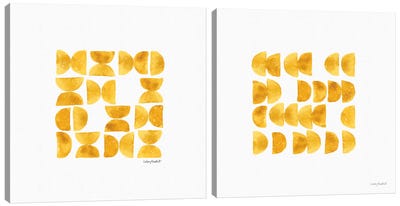 Happy Yellow Diptych Canvas Art Print - Art Sets | Triptych & Diptych Wall Art