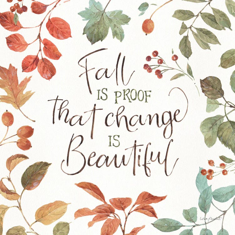 Autumn In Nature VII On White by Lisa Audit wall art