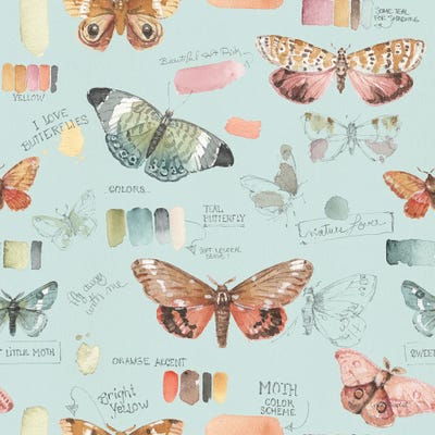 Autumn In Nature XII On Aqua by Lisa Audit framed canvas print