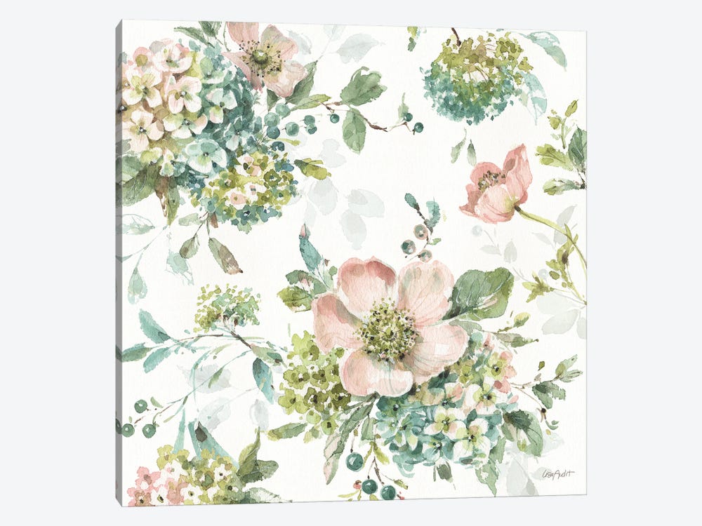 Mint Crush XIII On White by Lisa Audit 1-piece Canvas Print
