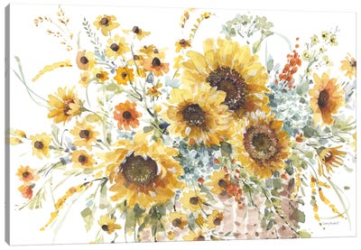 Sunflowers Forever I Canvas Art Print - Watercolor Flowers