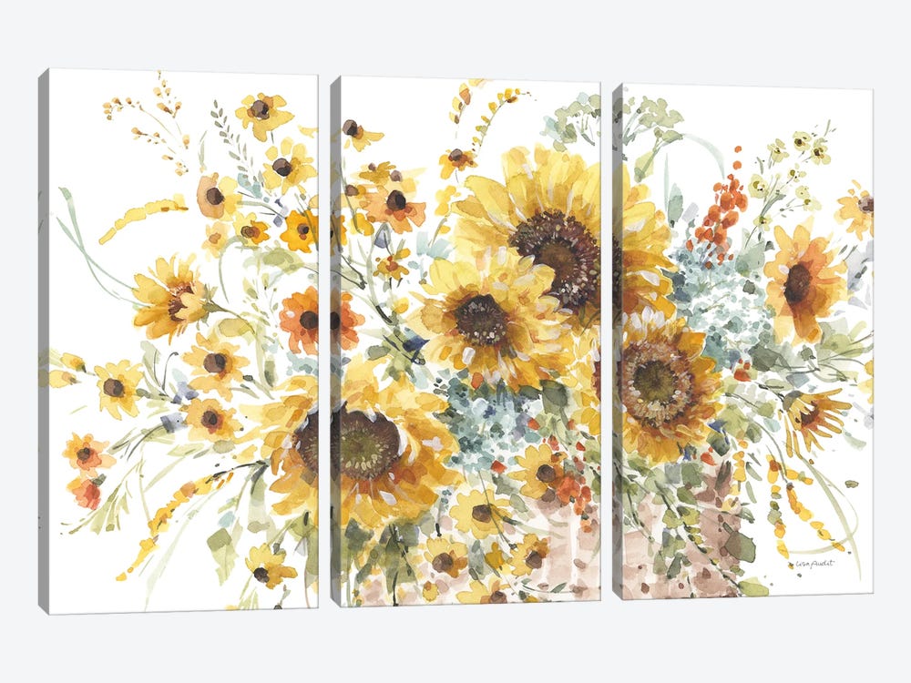 Sunflowers Forever I by Lisa Audit 3-piece Canvas Artwork