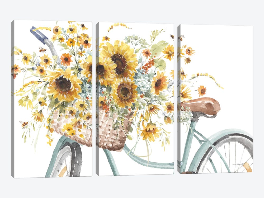 Sunflowers Forever II by Lisa Audit 3-piece Canvas Art Print