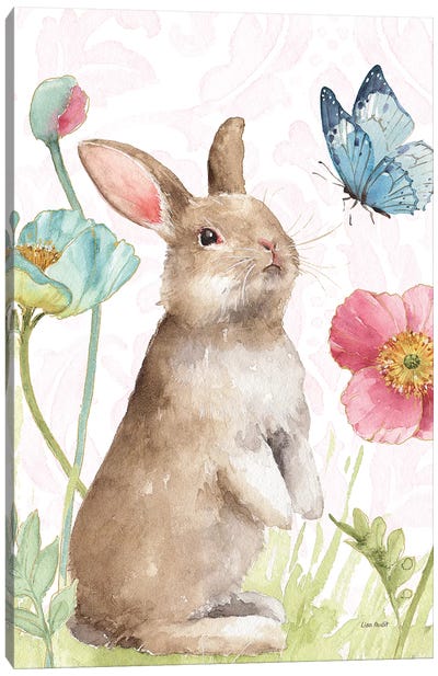 Spring Softies Bunnies  II Pink Canvas Art Print - Rabbit Art