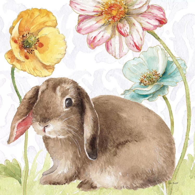 Spring Softies Bunnies III Purple by Lisa Audit wall art
